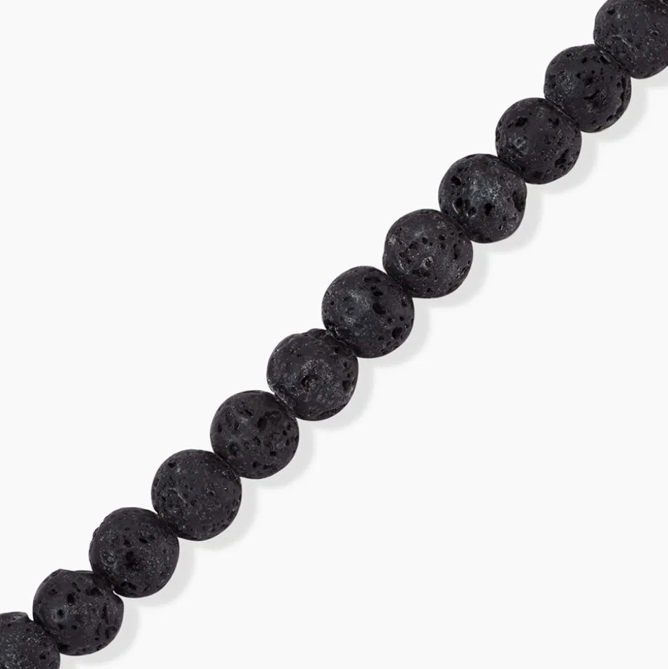 Bracelet Phebus Him Cordon Noir Pierre De Lave
