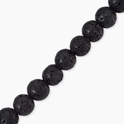 Bracelet Phebus Him Cordon Noir Pierre De Lave