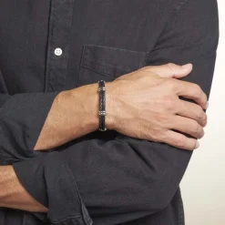 Bracelet Phebus Him Cuir De Vache Noir