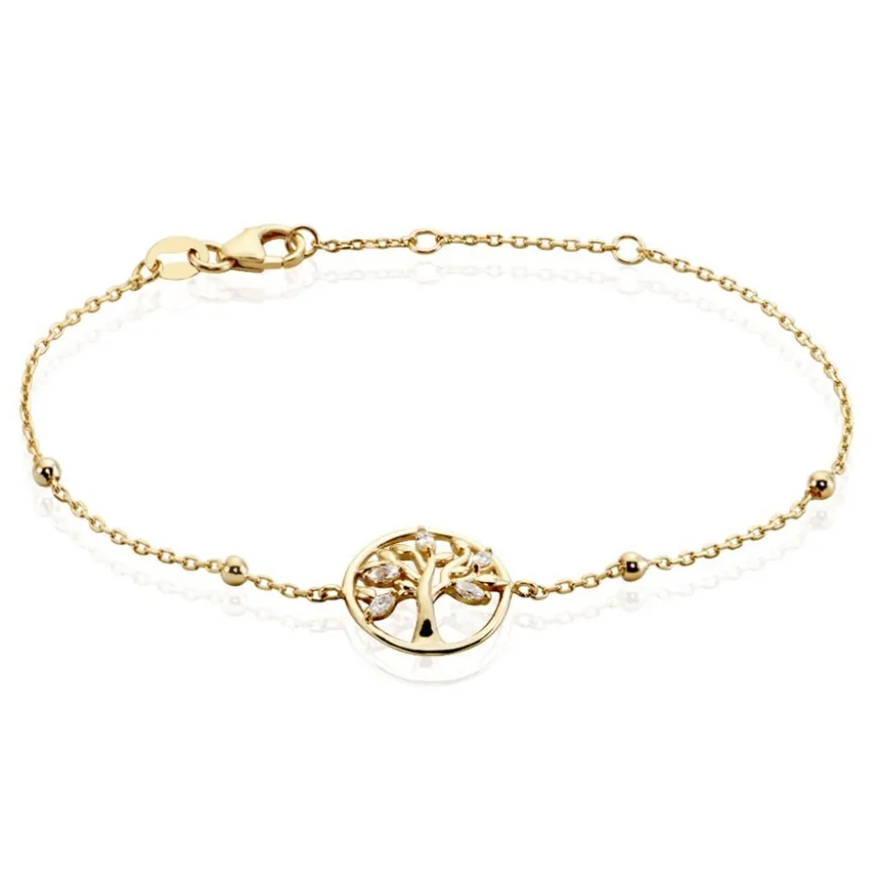 Bracelet Plaqué Or Heribald Oxydes De Zirconium