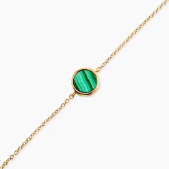 Bracelet Plaqué Or Neassa Malachite