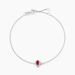 Bracelet Pluie D'Eclat Or Blanc Rubis Et Diamant