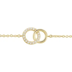 Bracelet Poeae Plaqué Or Jaune Oxyde De Zirconium