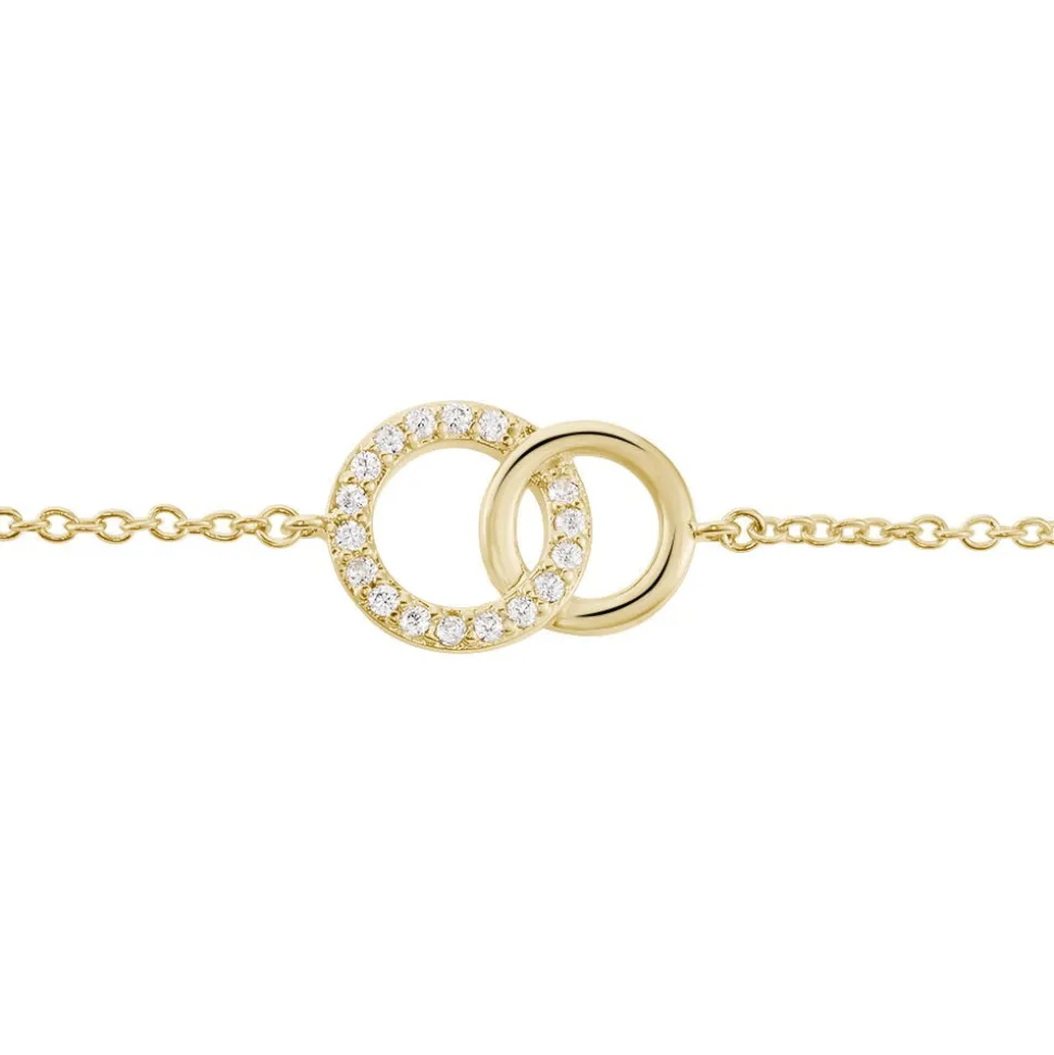 Bracelet Poeae Plaqué Or Jaune Oxyde De Zirconium