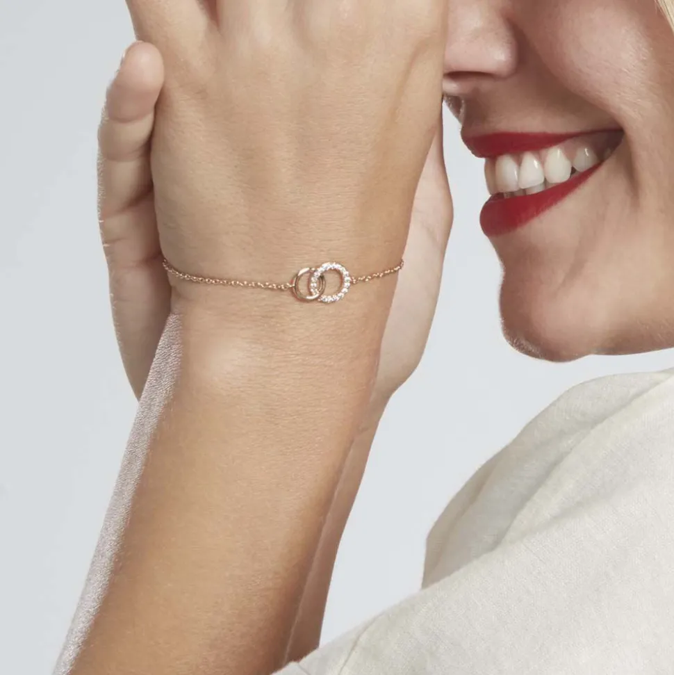 Bracelet Poeae Plaqué Or Jaune Oxyde De Zirconium