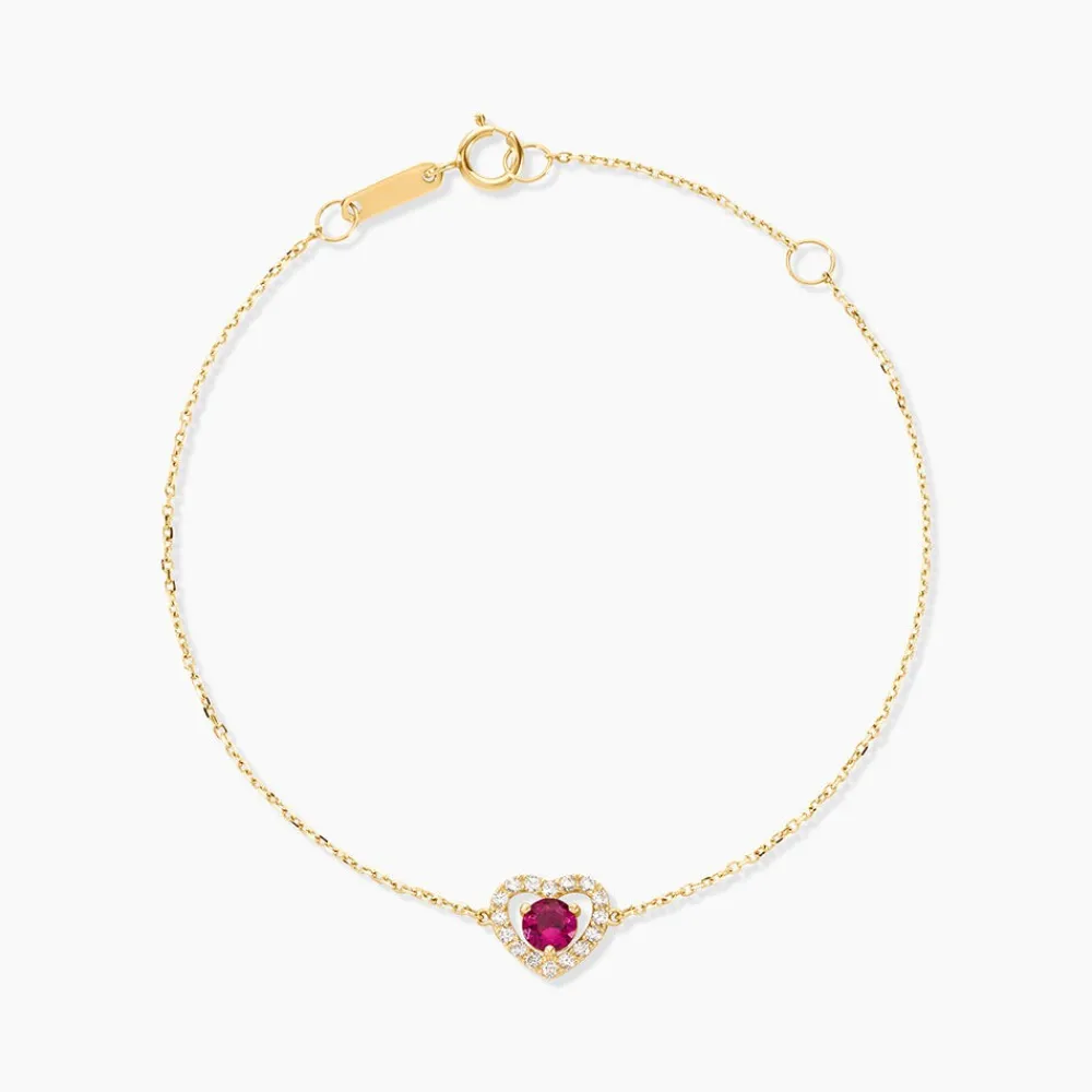 Marc Orian Bracelets Or|Cadeaux Mariage > Bracelet Red Velvet Or Jaune Rhodolite Oxyde De Zirconiu