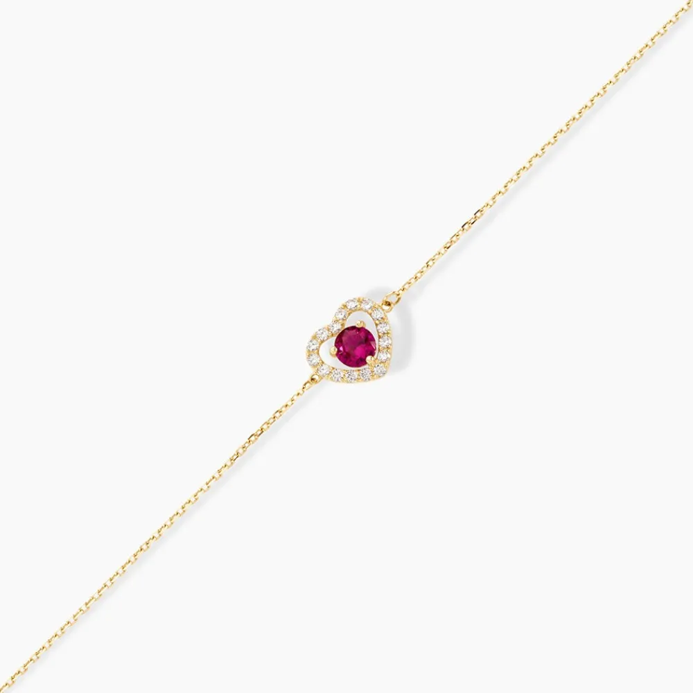 Marc Orian Bracelets Or|Cadeaux Mariage > Bracelet Red Velvet Or Jaune Rhodolite Oxyde De Zirconiu