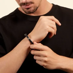 JOURDAN Bracelets Homme|Bracelets Acier Inoxydable > Bracelet Selwaae Or Acier Bicolore