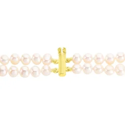 Bracelet Silene 2 Rangs Or Jaune Perle De Culture