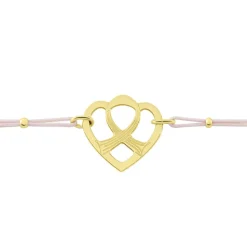 Bracelet Solidaire Lutte Contre Le Cancer Laiton Doré