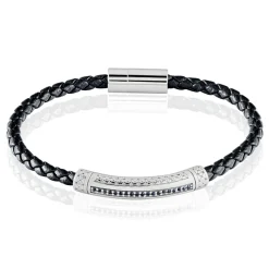 Bracelet Steph Acier Blanc Oxyde Noir