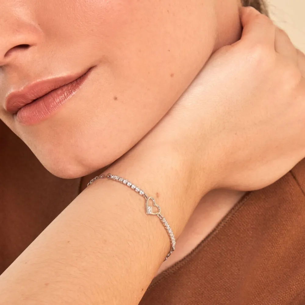 Marc Orian Bijoux Zirconium|Bracelets > Bracelet Syliana Argent Blanc Oxyde De Zirconium
