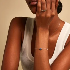 Marc Orian Bracelets|Bijoux Fantaisie > Bracelet Talismania Argent Blanc Lapis Lazuli Oxyde De Zirconium