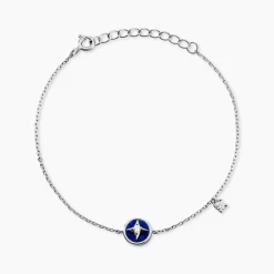 Marc Orian Bracelets|Bijoux Fantaisie > Bracelet Talismania Argent Blanc Lapis Lazuli Oxyde De Zirconium