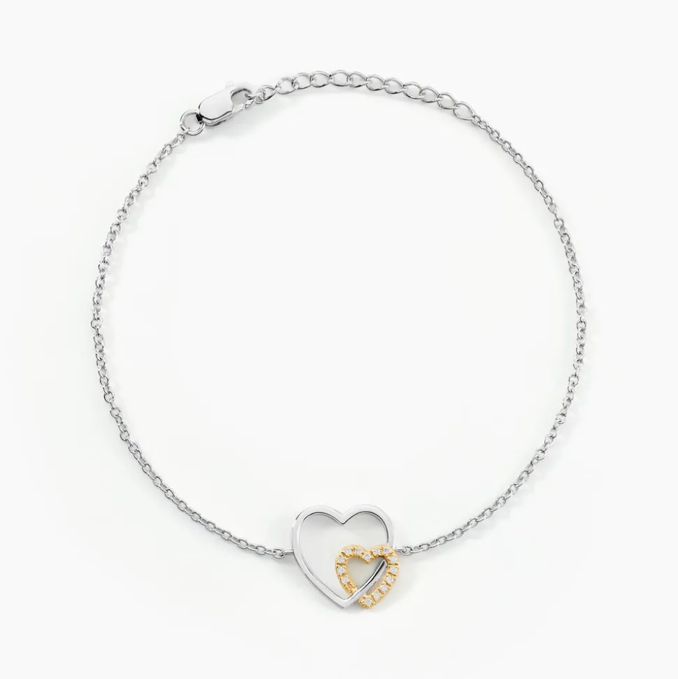 Bracelet Ticia Or Jaune Argent Blanc Oxyde De Zirconium
