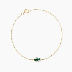 Bracelet Trinitie Or Jaune Emeraude Diamant