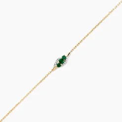 Bracelet Trinitie Or Jaune Emeraude Diamant