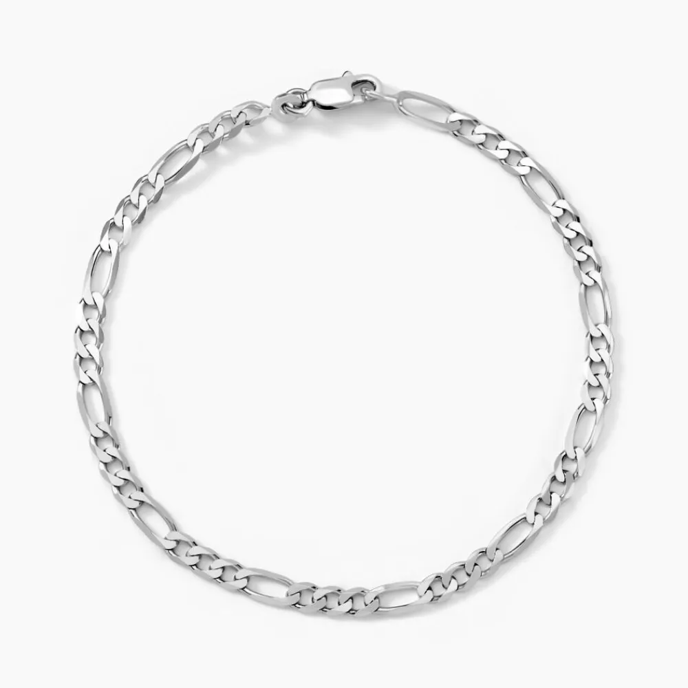 Marc Orian Bracelets Mailles|Bracelets Homme > Bracelet Vivian Maille Alternee 1/3 Argent Blanc