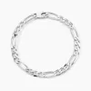 Marc Orian Bracelets Mailles|Bracelets Homme > Bracelet Vivian Maille Alternee 1/3 Argent Blanc