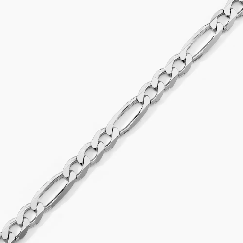 Marc Orian Bracelets Mailles|Bracelets Homme > Bracelet Vivian Maille Alternee 1/3 Argent Blanc