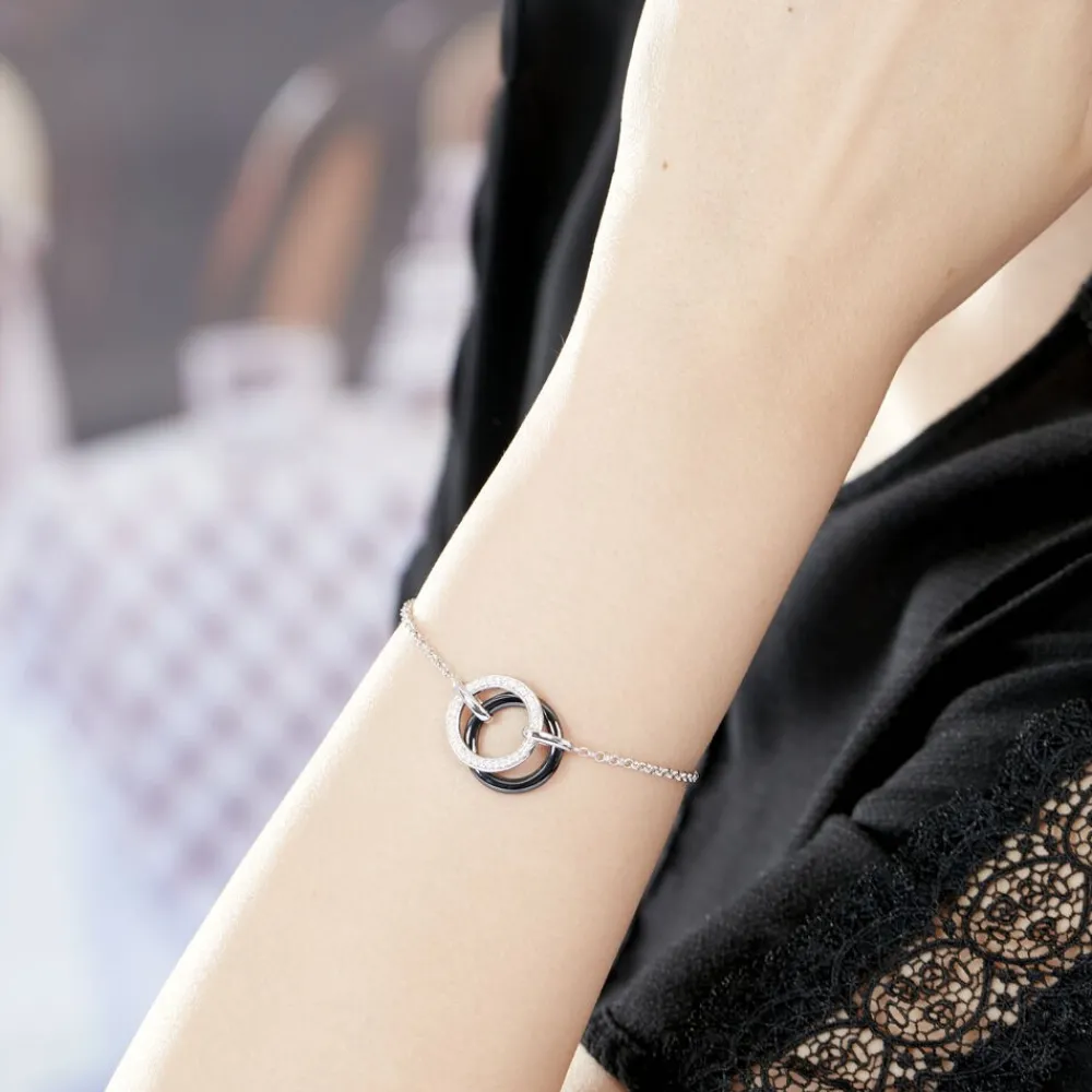 Marc Orian Bracelets|Bijoux Fantaisie > Bracelet You&me Argent Blanc Céramique Et Oxyde De Zirconium