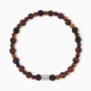 Bracelet Younes Acier Argenté Oeil De Tigre