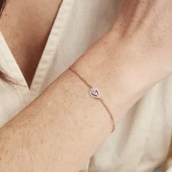 Bracelet Zihna Plaqué Or Jaune Pierre De Synthèse Oxyde
