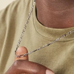 Marc Orian Colliers|Colliers Argent > Chaîne Anilo Maille Alternée Argent Blanc