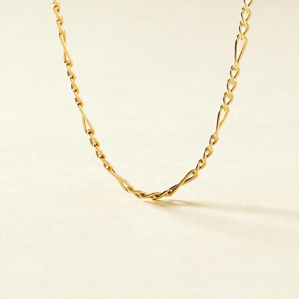 Marc Orian Colliers|Colliers Femme > Chaîne Cameo Maille Alternee 1/3 Or Jaune