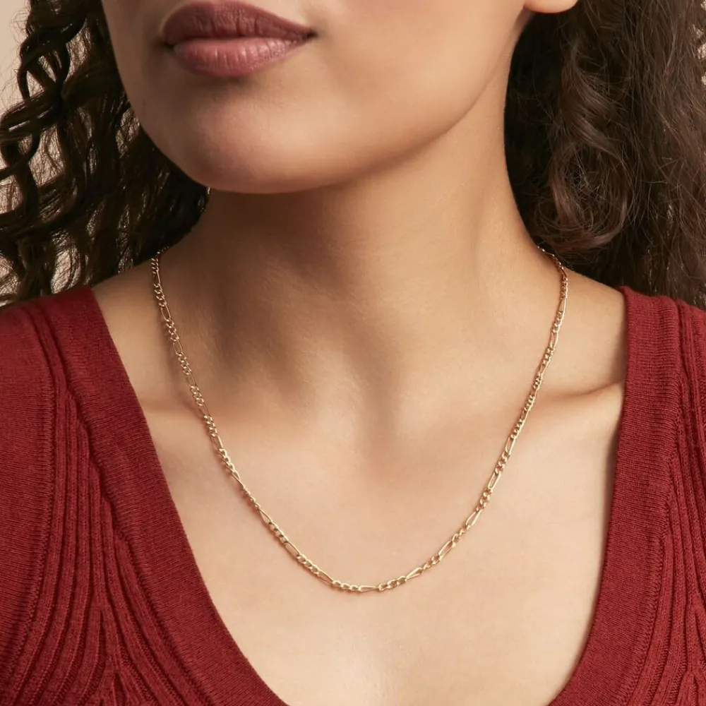 Marc Orian Colliers|Colliers Femme > Chaîne Cameo Maille Alternee 1/3 Or Jaune
