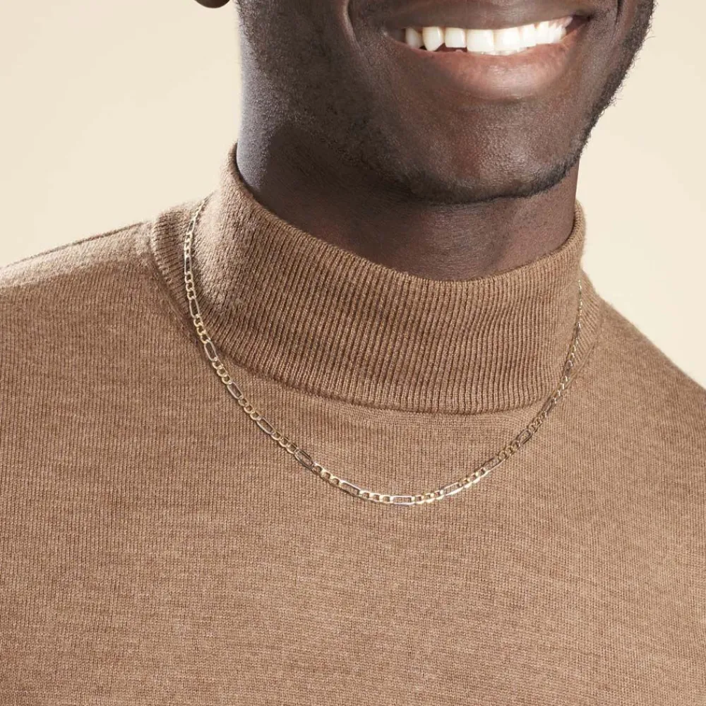 Marc Orian Colliers|Chaines Homme > Chaîne Cameo Maille Alternee 1/3 Or Bicolore