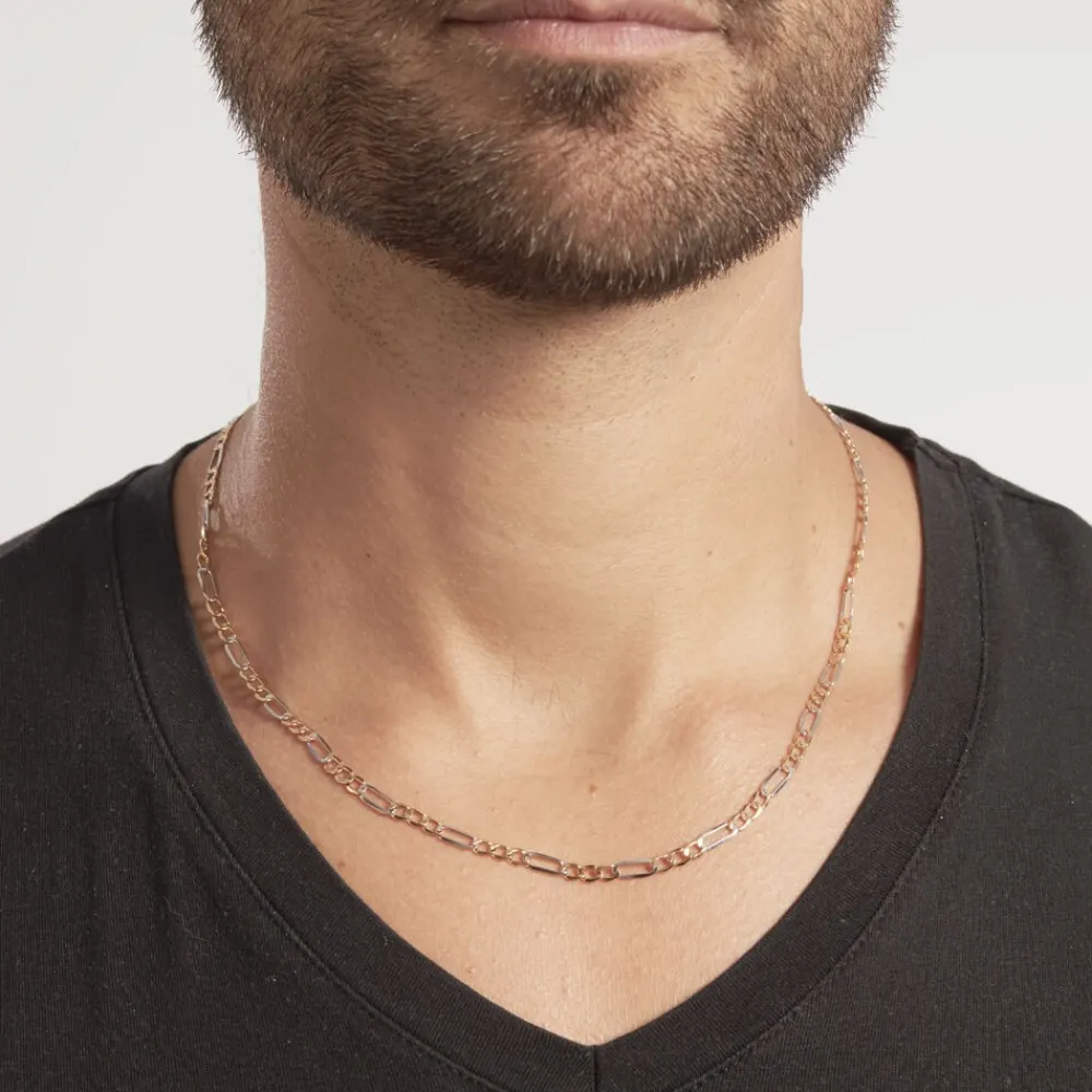 Marc Orian Colliers|Chaines Homme > Chaîne Cameo Maille Alternee 1/3 Or Bicolore