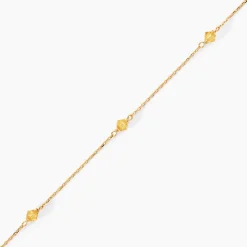 Chaîne De Cheville Edvina Plaqué Or Jaune Cristaux De Swarovski