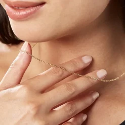 Marc Orian Colliers|Chaines Femme > Chaîne Igoa Maille Forçat Diamantee Or Jaune