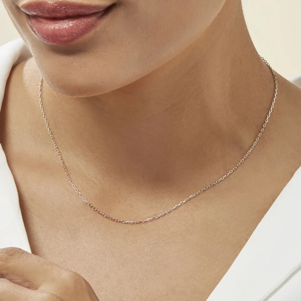 Marc Orian Colliers|Bijoux Femme > Chaîne Igoa Maille Forçat Diamantee Or Blanc