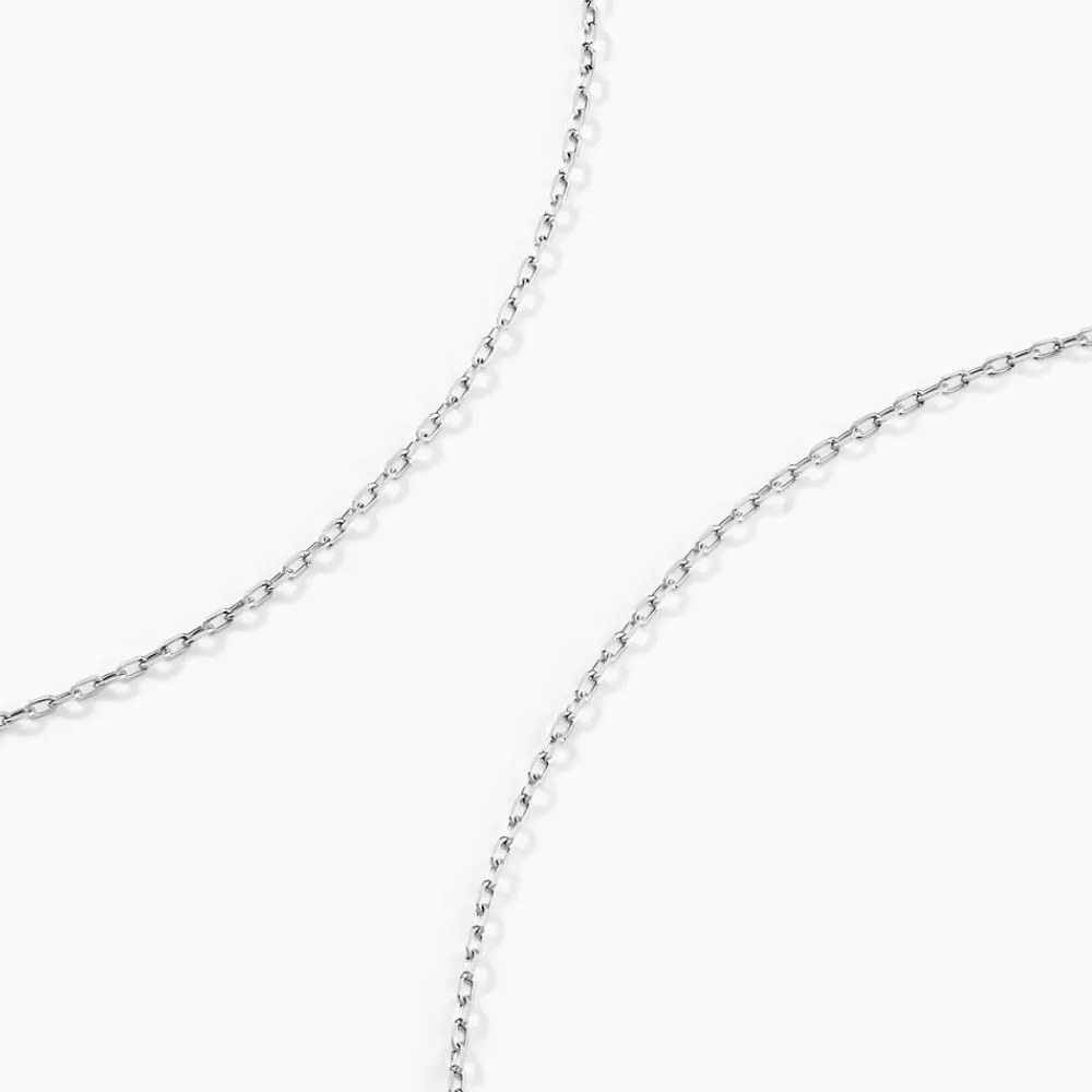 Marc Orian Colliers|Colliers Or > Chaîne Igoa Maille Forçat Diamantee Or Blanc