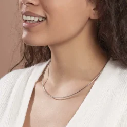 Marc Orian Colliers Fantaisie|Colliers > Chaîne Kassie Maille Omega Argent Blanc