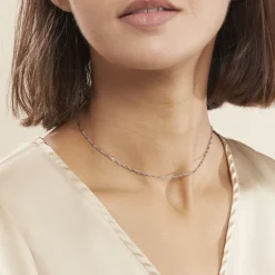 Marc Orian Colliers|Chaines Femme > Chaîne Leliana Maille Singapour Or Blanc