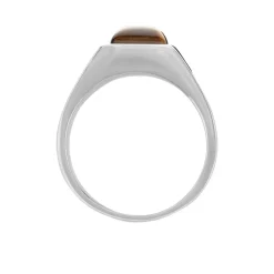 Marc Orian Bagues Homme|Bagues > Chevaliere Acier Blanc Selim œil De Tigre