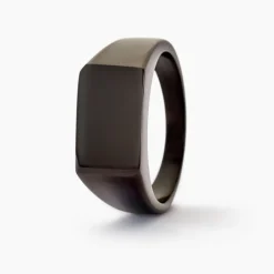 Marc Orian Bagues Homme|Bagues > Chevalière Acier Noir Luciano