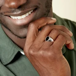 Marc Orian Bagues Homme|Bagues > Chevalière Amaurie Argent Blanc Onyx