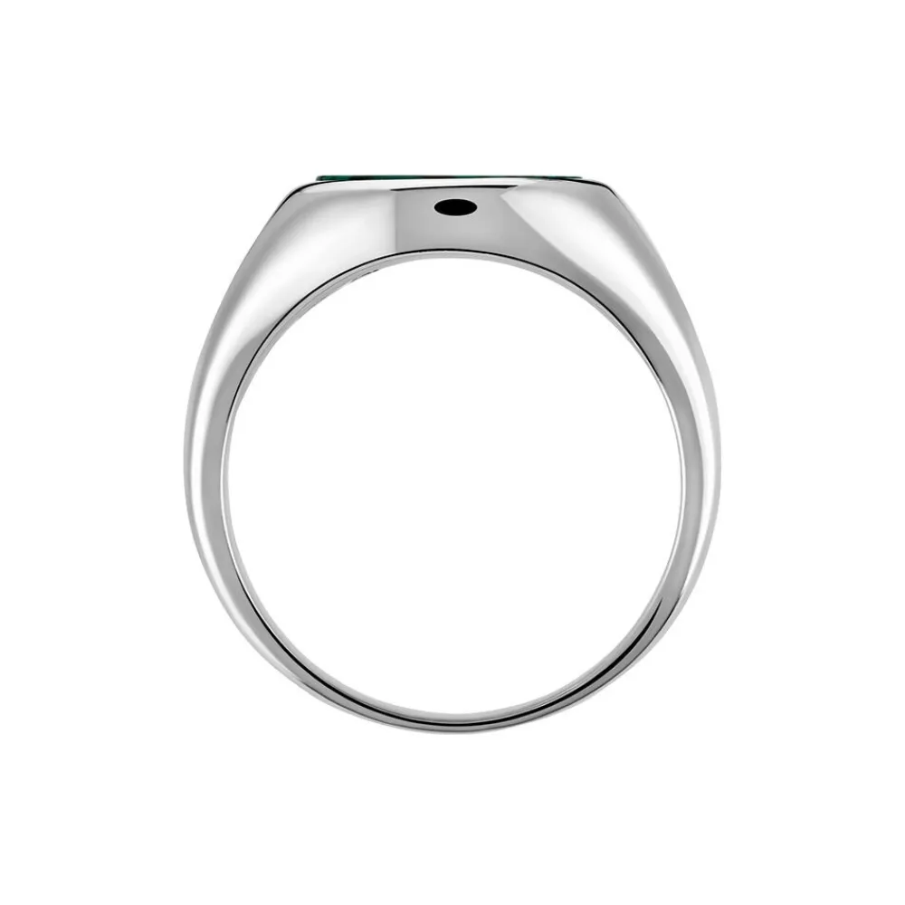 Marc Orian Idées Cadeaux Homme|Bagues > Chevalière Argent Blanc Aileas Malachite
