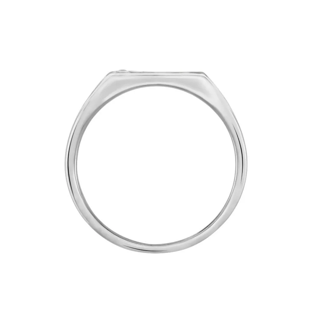 Marc Orian Idées Cadeaux Homme|Bijoux Zirconium > Chevalière Argent Blanc Python Email Et Oxyde De Zirconium