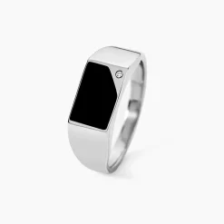 Marc Orian Idées Cadeaux Homme|Bijoux Zirconium > Chevalière Argent Blanc Python Email Et Oxyde De Zirconium