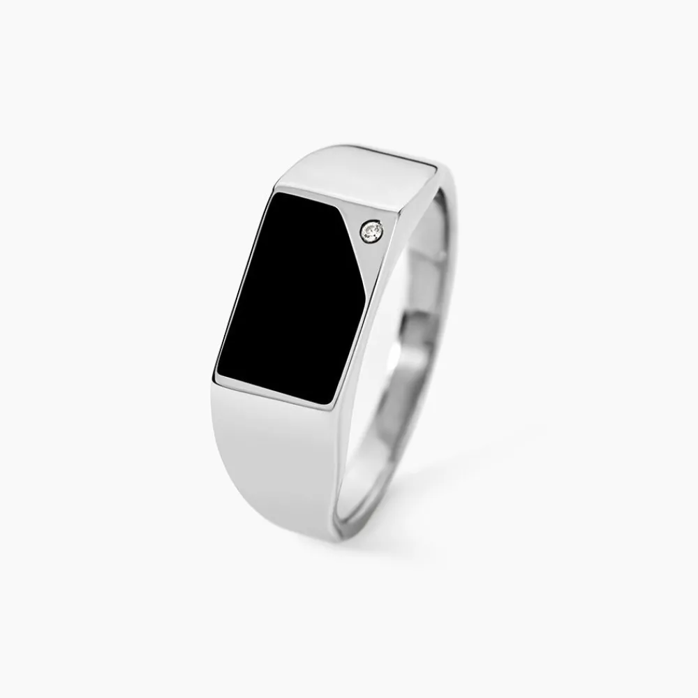 Marc Orian Idées Cadeaux Homme|Bijoux Zirconium > Chevalière Argent Blanc Python Email Et Oxyde De Zirconium