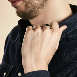 Marc Orian Idées Cadeaux Homme|Bijoux Zirconium > Chevalière Argent Blanc Python Email Et Oxyde De Zirconium