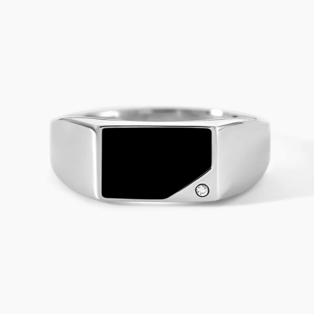 Marc Orian Idées Cadeaux Homme|Bijoux Zirconium > Chevalière Argent Blanc Python Email Et Oxyde De Zirconium