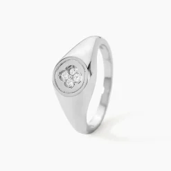 Chevalière Chesley Argent Blanc Oxyde De Zirconium