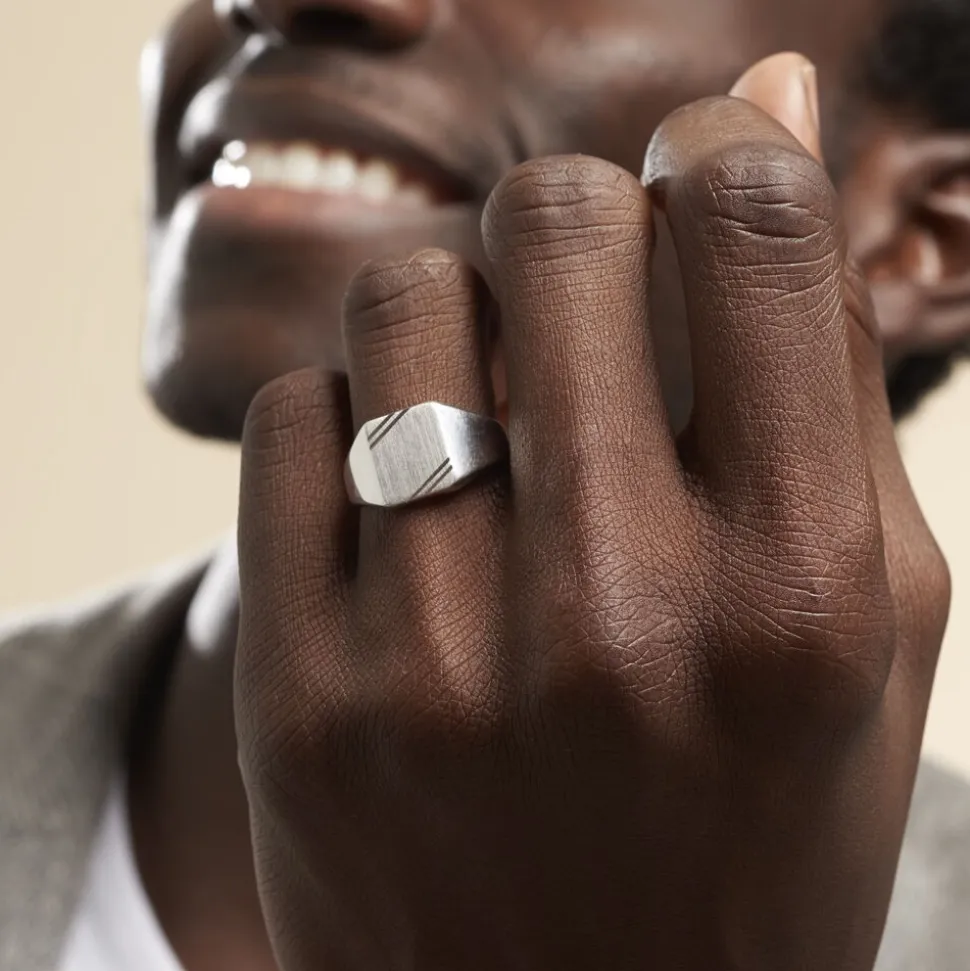 Chevalière Daniel Argent Blanc