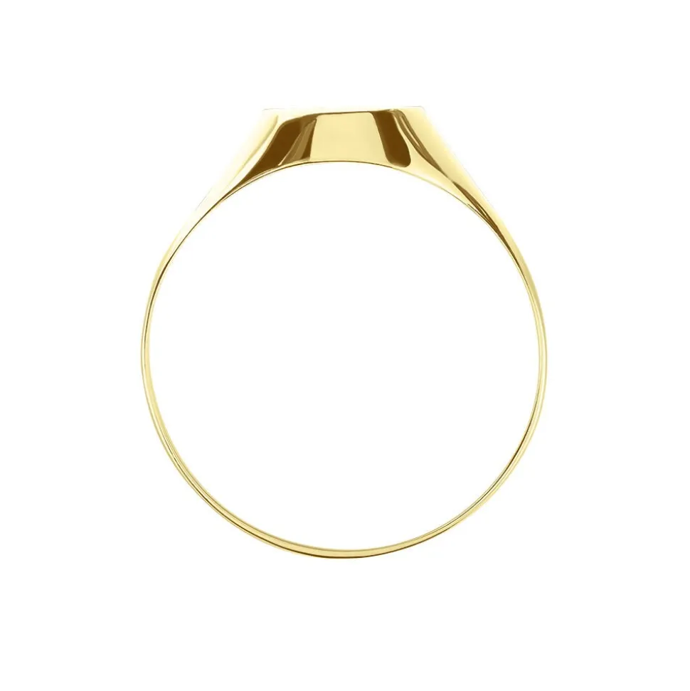 Chevalière Gerrard Ovale Diamantee Soleil Or Jaune